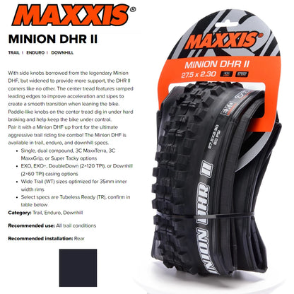 MAXXIS MINION DHR II Tubeless MTB Tire for All Sizes